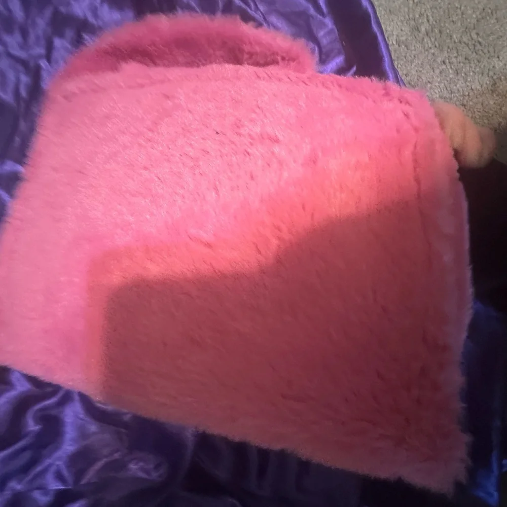 Pink Furry Shoulder Bag - Picture 3 of 5